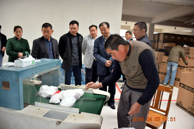 图为领导调研基地工作