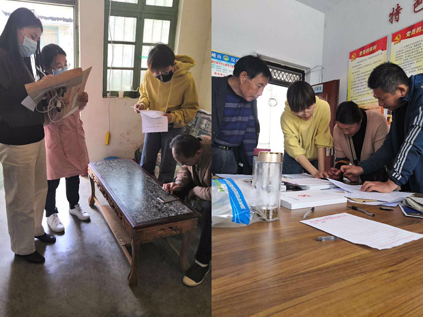 在城二、城三村，现场指导帮包干部开展阳光入户工作