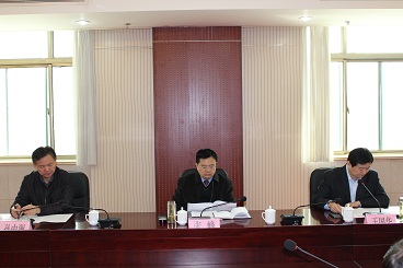 图为残联理事长王国华在讲话
