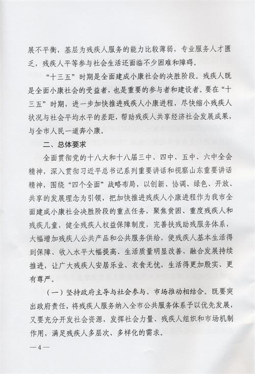 枣庄市残疾人事业十三五发展规划