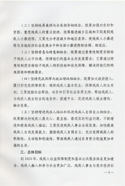 枣庄市残疾人事业十三五发展规划