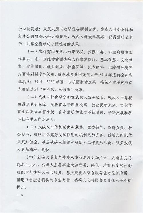 枣庄市残疾人事业十三五发展规划