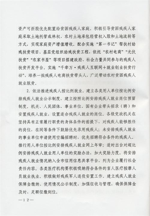枣庄市残疾人事业十三五发展规划