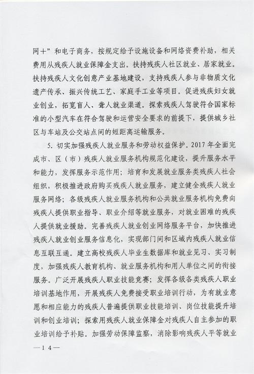 枣庄市残疾人事业十三五发展规划
