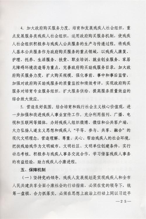 枣庄市残疾人事业十三五发展规划