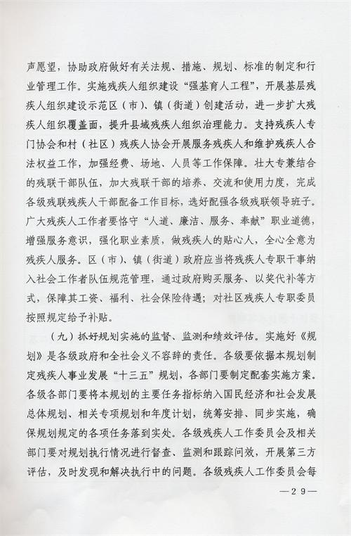 枣庄市残疾人事业十三五发展规划