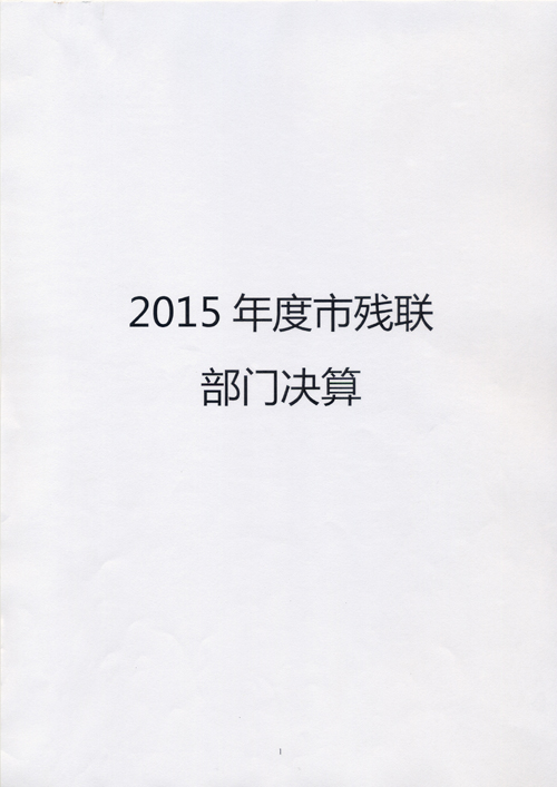 图为2015年度市残联部门决算